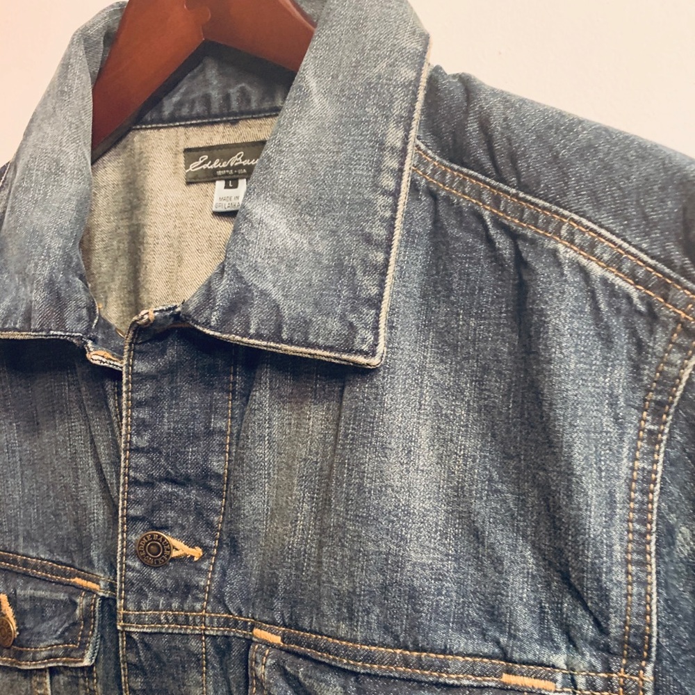 Eddie Bauer distressed denim jacket ,vintage